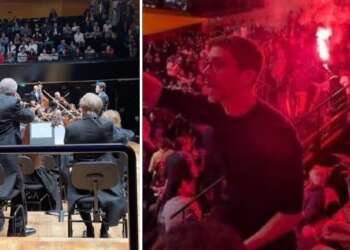 bengalas en concierto de la Filarmónica de Israel