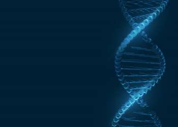 Cadena de ADN representada en un modelo digital