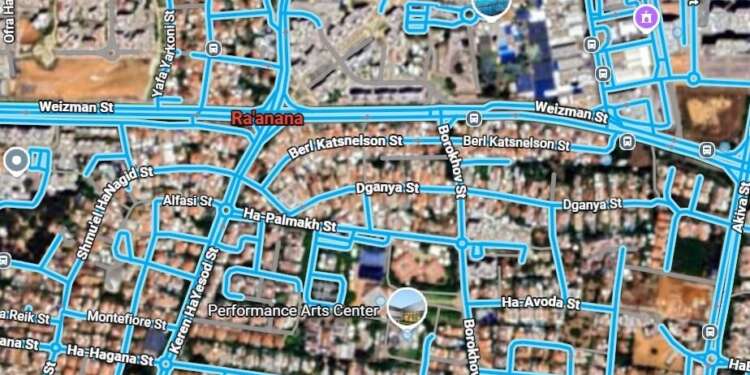 mapa de Ra'anana, ciudad israelí que apuesta a una gran expansión