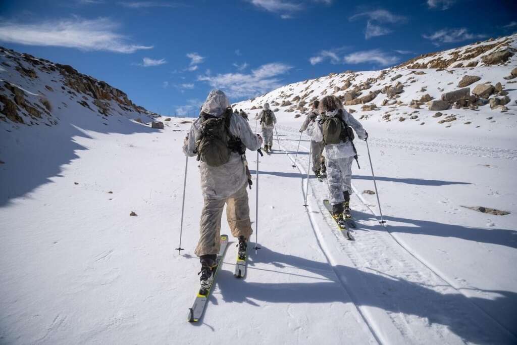Entrenamiento de soldados alpinistas israelíes en el sur de Siria